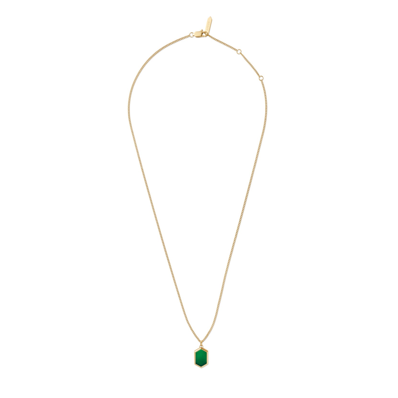 Hex Pendant Necklace | Green Malachite - image 2