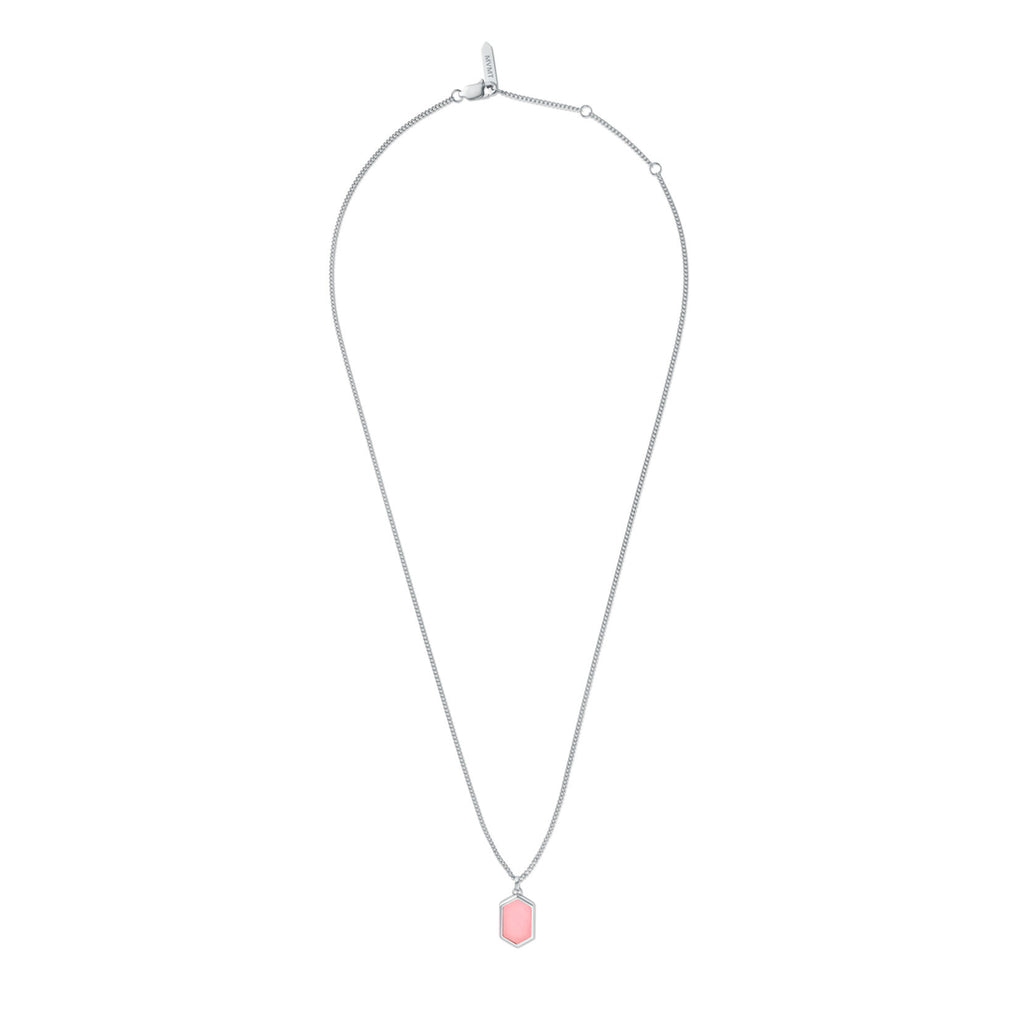 Hex Pendant Necklace | Pink Quartz - image 2