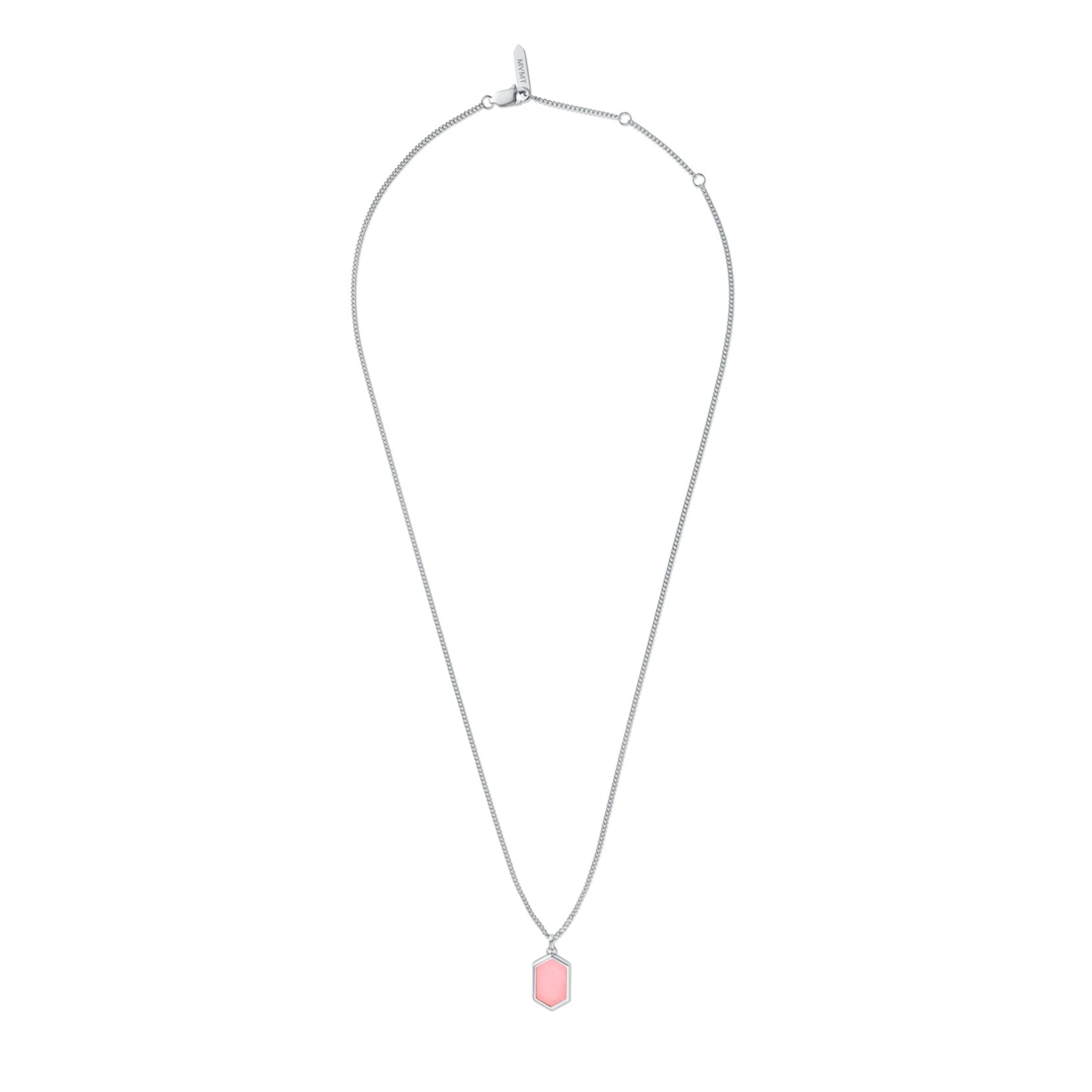 Hex Pendant Necklace | Pink Quartz - image 2