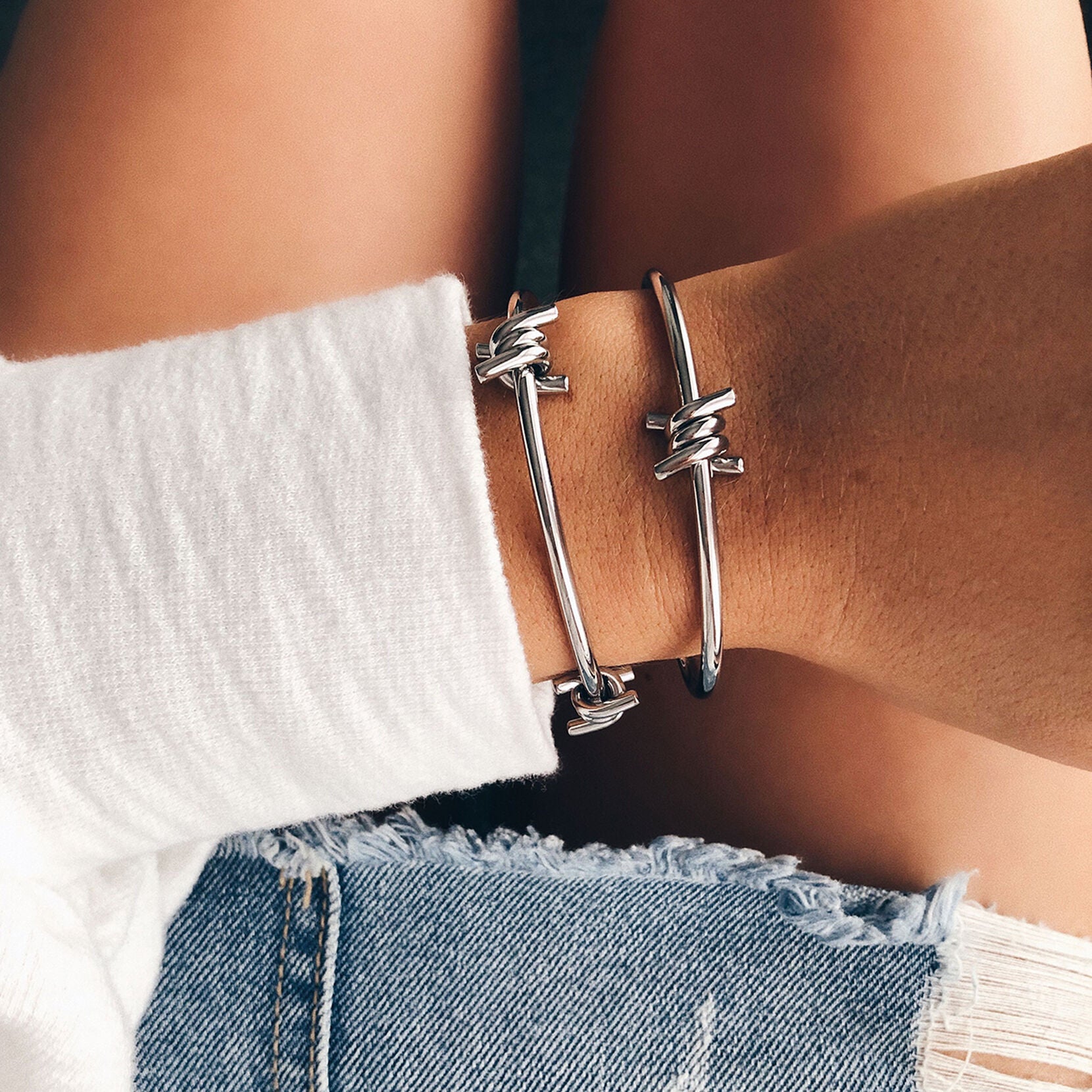 Double Barbed Cuff | Silver - image 3