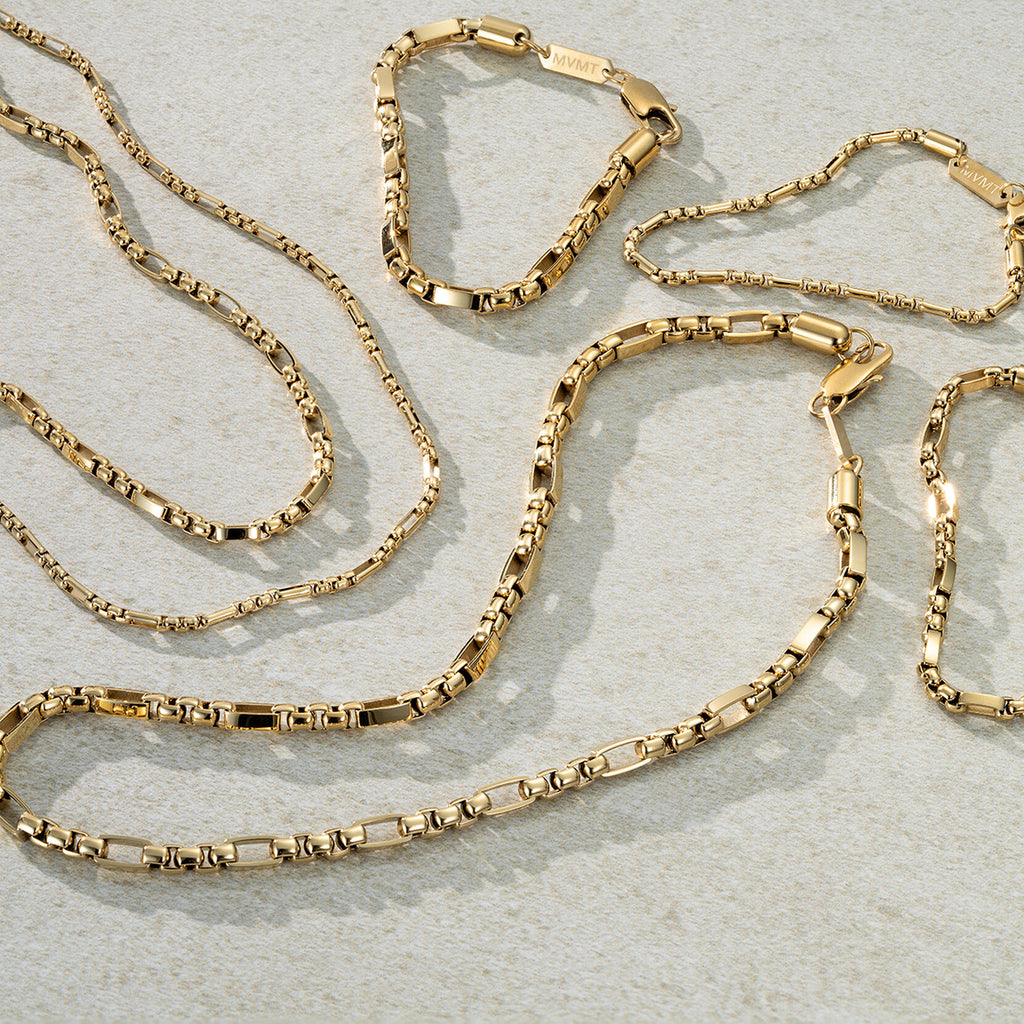 Figaro Box Chain Necklace | Gold - image 4