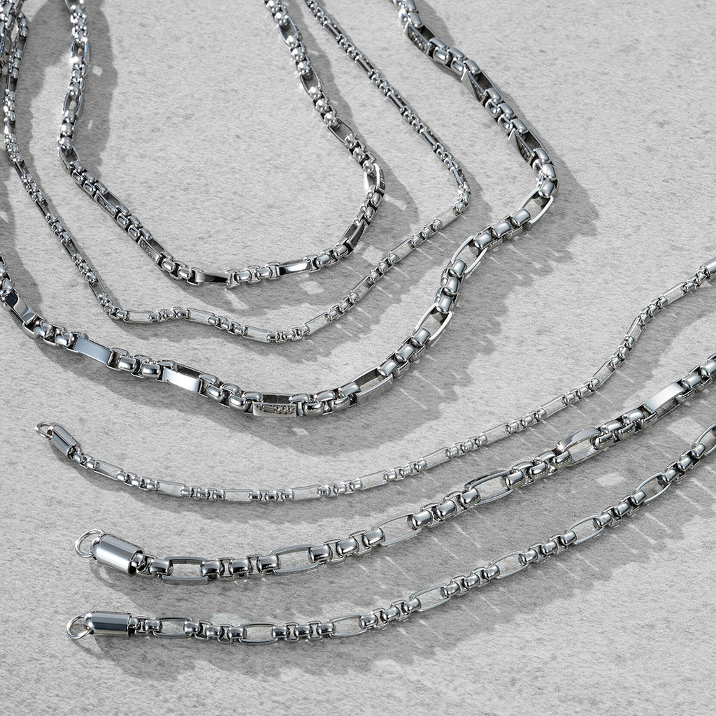 Figaro Box Chain Necklace | Silver - image 4