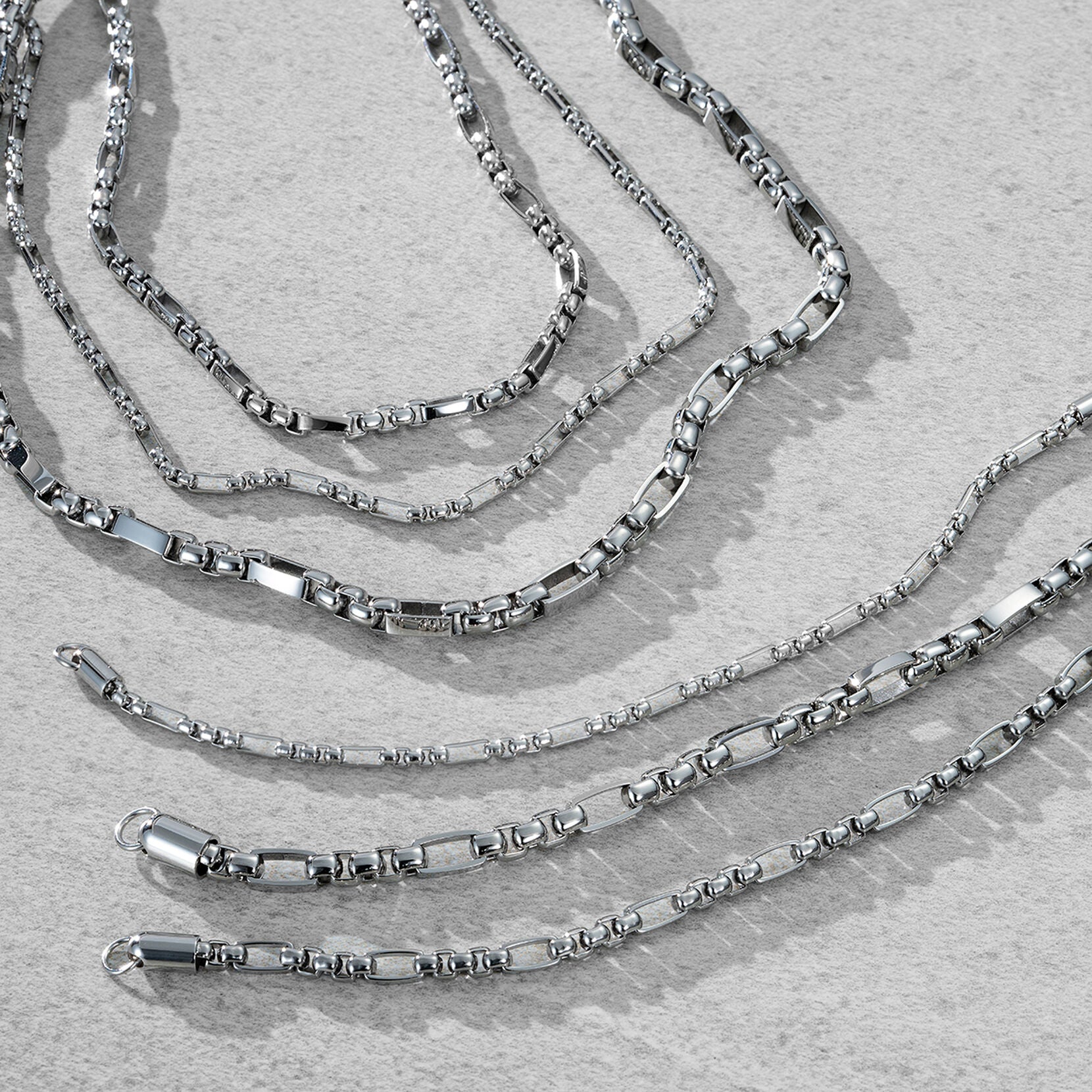 Figaro Box Chain Necklace | Silver - image 4